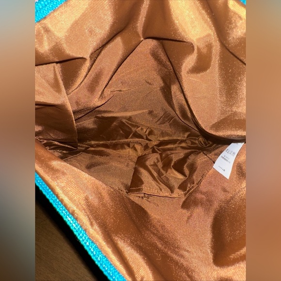 Kavu Bifold Clutch Wallet Wristlet Teal Orange Geometric Bag Purse Aztec Print - Picture 7 of 8